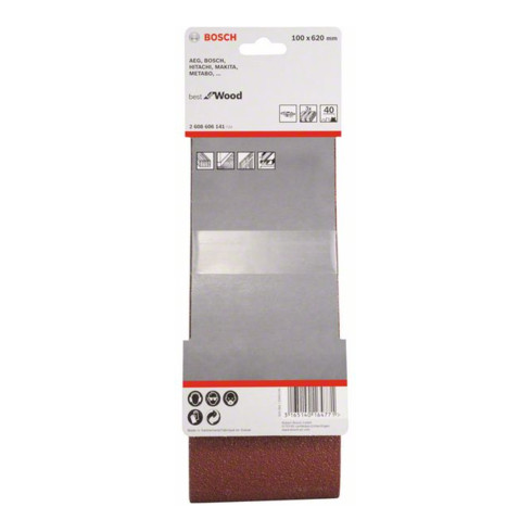 Bosch Set di nastri abrasivi X440 Best for Wood and Paint, 100x620mm, 40