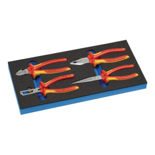 Set di pinze Knipex larghezza 185 x profondità 385 x altezza 30 mm 1/3 modulo utensili 4 pz. pinze VDE