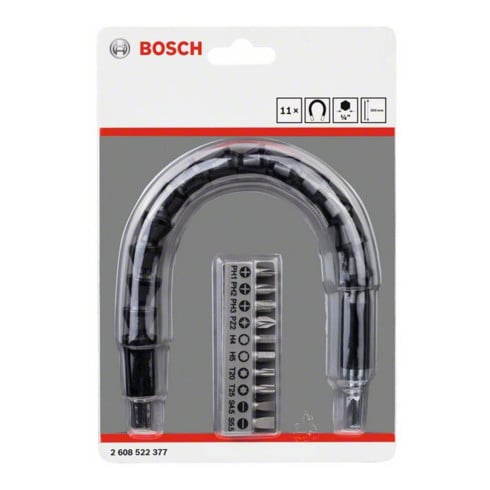 Bosch Set di bit 11pz. con prolunga flessibile in plastica da 300mm