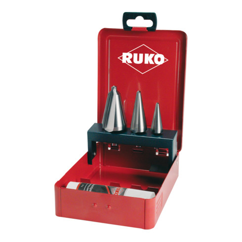 RUKO Set di punte coniche da trapano per alesare HSS-Co 5, rettificate in cassetta