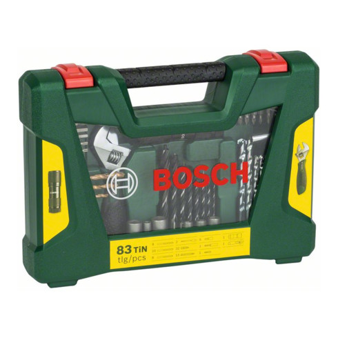 Bosch Set di bit e punte trapano V-Line TiN sch con torcia e chiave aperta