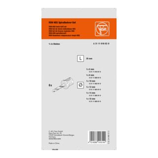 Set di punte elicoidali HSS con attacco 3/4" Weldon