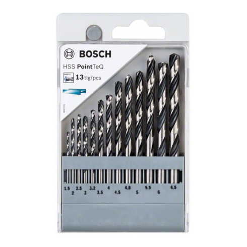 Bosch Punte trapano elicoidali HSS PointTeQ DIN 338 per metallo, 13pz.