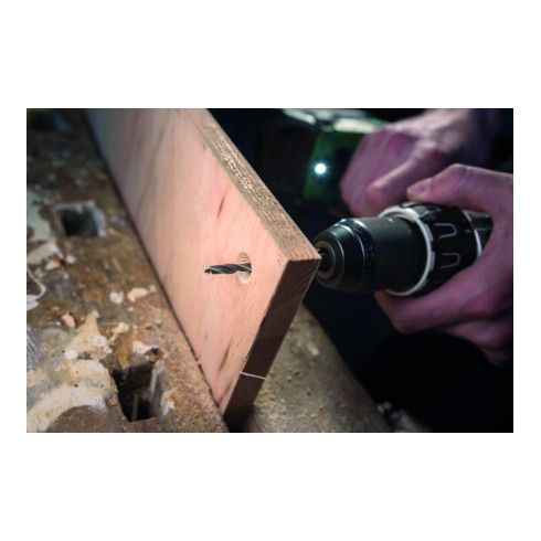 Heller Set di punte elicoidali per legno CV, codolo tondo, Ø3 - 12mm