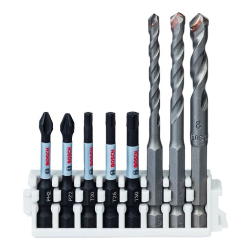 Bosch Set di punte Professional Impact Control Pick and Click, per avvitatori e trapani per piastrelle, 8pz.