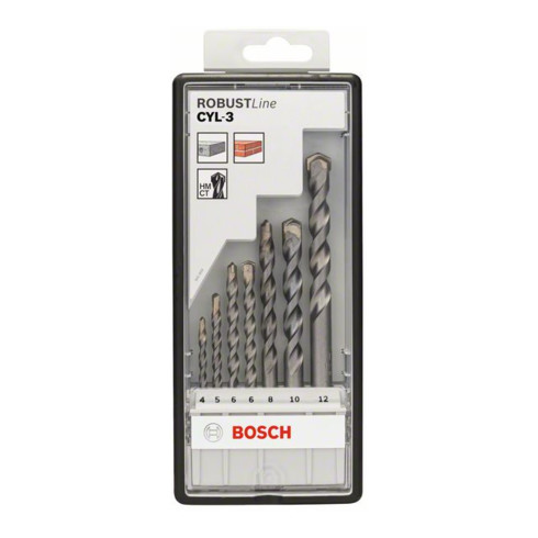 Bosch Set di punte per calcestruzzo Robust Line CYL-3 Silver Percussion 7 pz. 4 - 12 mm