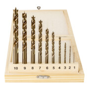 Set di punte per legno STIER HSS Co 10 pz. 1-10 mm