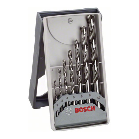 Bosch Set di punte per trapano Mini X-Line HSS-G DIN 338, per metallo, 135°, 7pz. 2 - 10mm