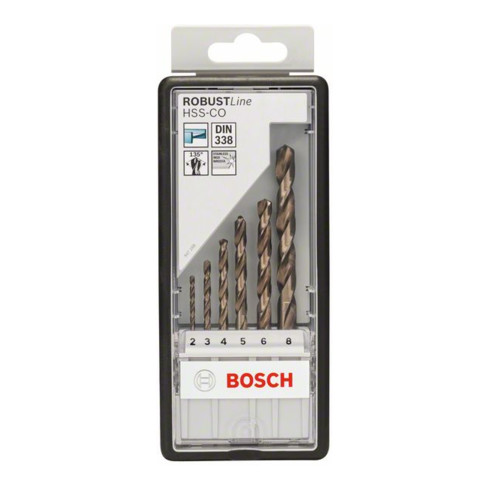 Bosch Set di punte per trapano Robust Line HSS-Co DIN 135, per metallo, 135°, 6pz. 2 - 8mm