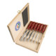 Set di scalpelli per legno Kirschen con manico in plastica rosso in cassetta di legno 6-10-12-16-20-26 mm-1