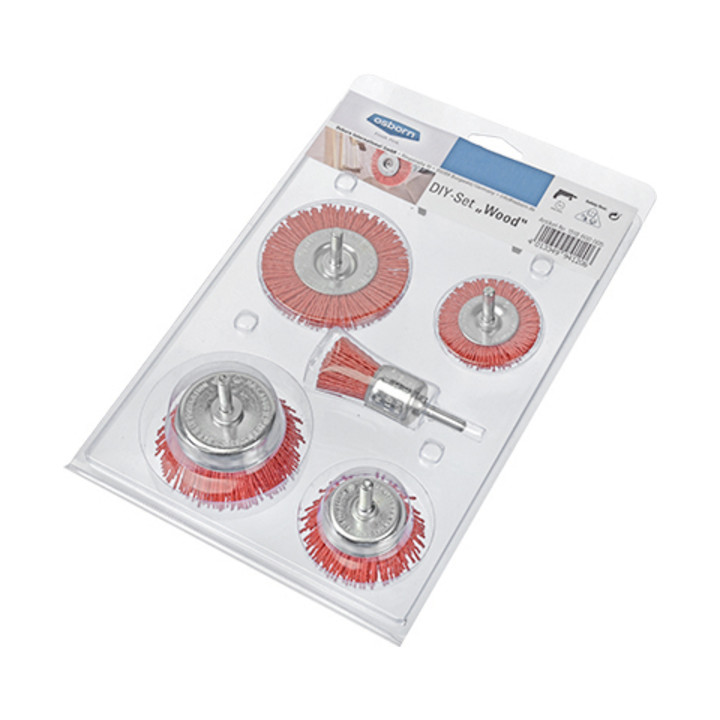 Osborn Set di spazzole DIY 5pz., setole abrasive