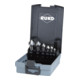 RUKO Set di svasatori conici e sbavatori DIN 335, forma C 90° HSS Co 5 in cassetta di plastica ABS-1
