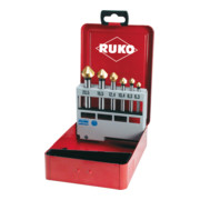 RUKO Set di svasatori e sbavatori DIN 335, forma C 90° HSS-TiN