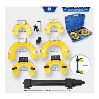 Set di tenditori a molla Brilliant Tools, 15 pz, con inserti protettivi in plastica
