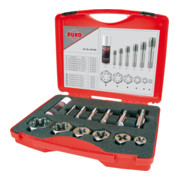 RUKO Set di utensili per filettatura per riparazioni idrauliche, filettatura diritta per tubi