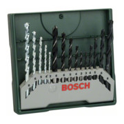 Bosch Set misto Mini-X-Line, 5 punte per pietra, 5 per metallo, 5 per legno