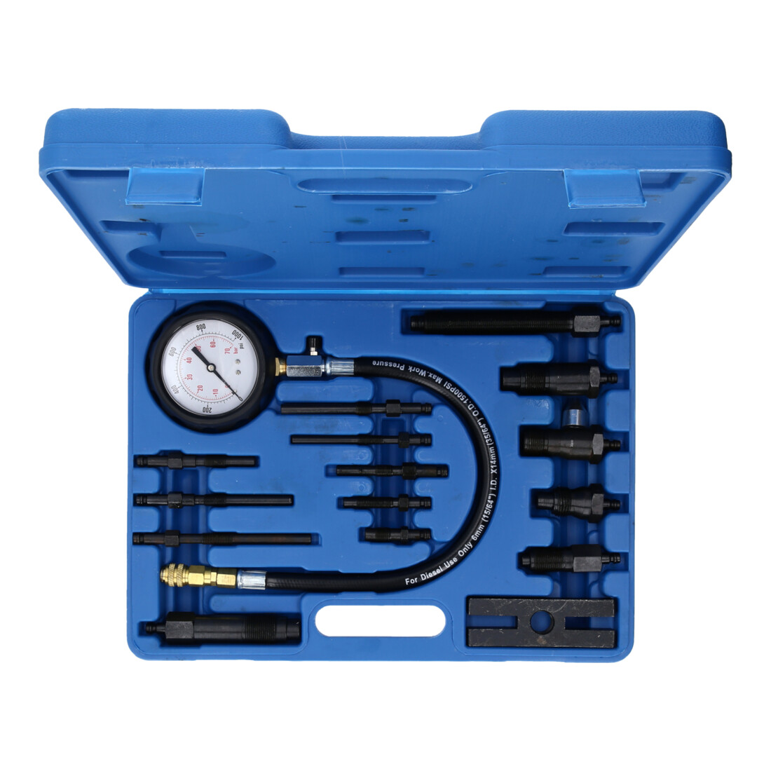 Set per tester di compressione Brilliant Tools per motori diesel, 18 pz