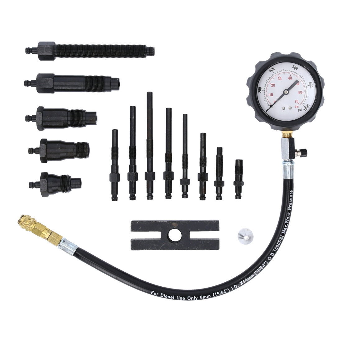 Set per tester di compressione Brilliant Tools per motori diesel, 18 pz