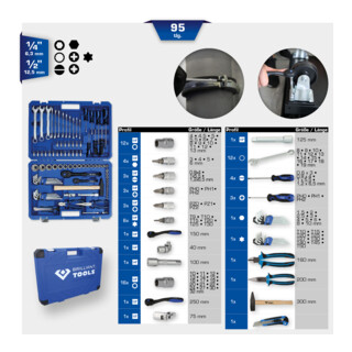 Set per valigetta universale Brilliant Tools, 95 pz