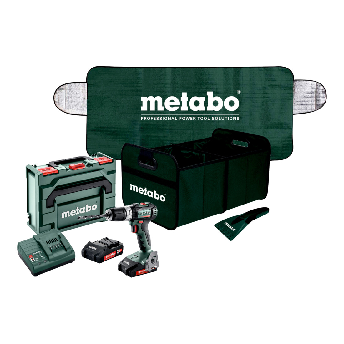 Set perceuse à percussion sans fil SB 18 L BL avec set d'hiver pour voiture; Coffret; 18V 2x2Ah Li-Ion + SC 30