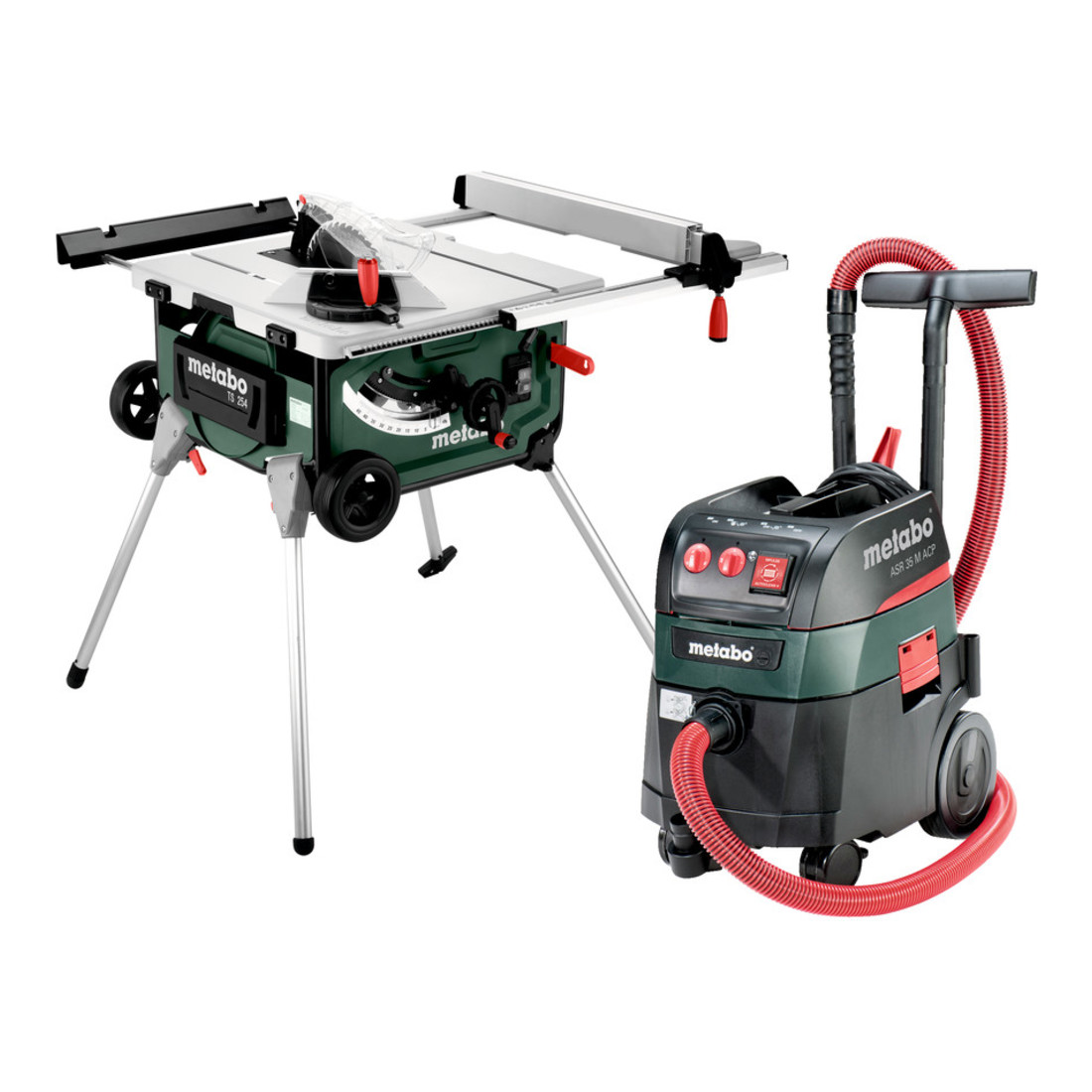 Set scie circulaire de table TS 254 + aspirateur tous usages ASR 35 M ACP metabo, carton