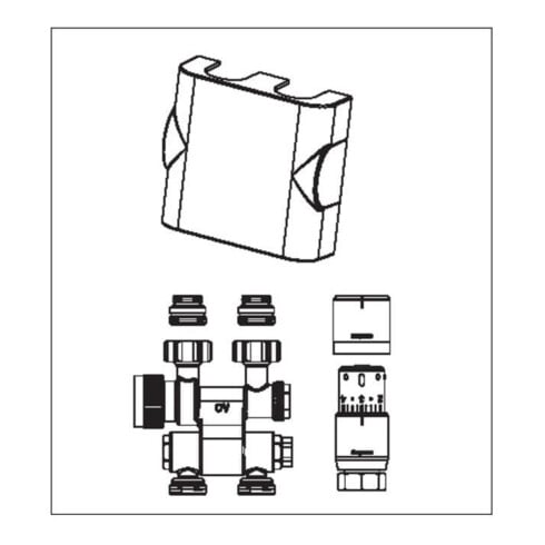 Sets de raccordement OV pour radiateurs de salle de bains Multiblock TF/Uni SH/swivelling/blanc