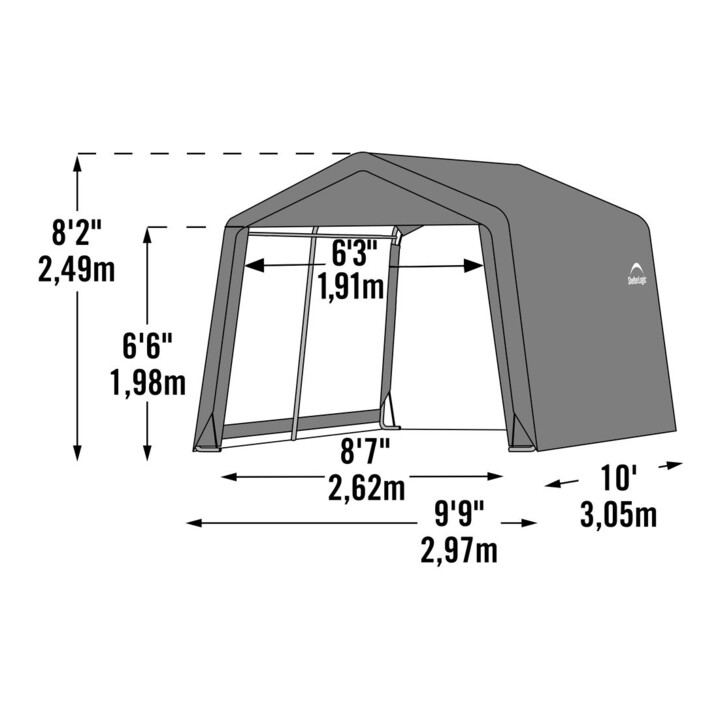 ShelterLogic Garage de tente Abri de jardin 9 m² 305 x 297 x 249 cm