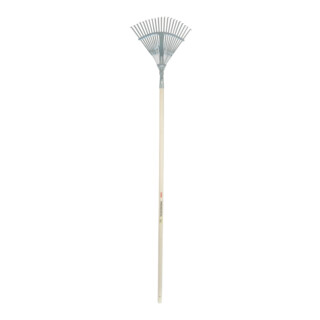 SHW Balai à feuilles 21 dents galvanisé réglable avec manche