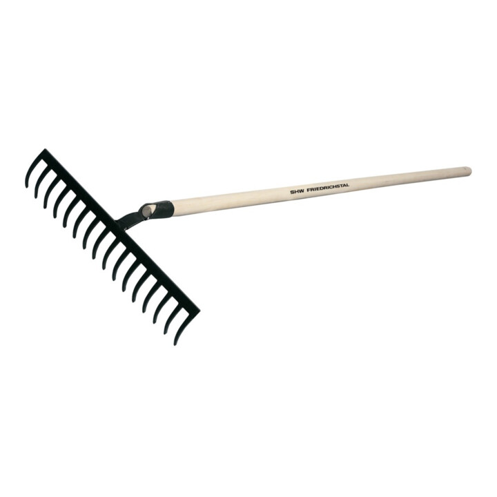 SHW Rateau de chantier/jardin 12 dents, avec manche 150 cm