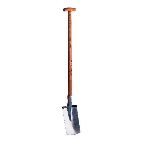 SHW Rex Pelle en acier inoxydable avec marchepied et manche en T en frêne