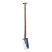 SHW Rex Pelle en acier inoxydable avec marchepied et manche en T en frêne