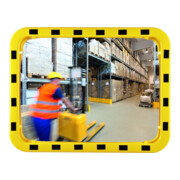 Sicherheits-/Verkehrsspiegel H800xB1000mm Acryl,gelb/schwarz ca110Grad-Blick 27m