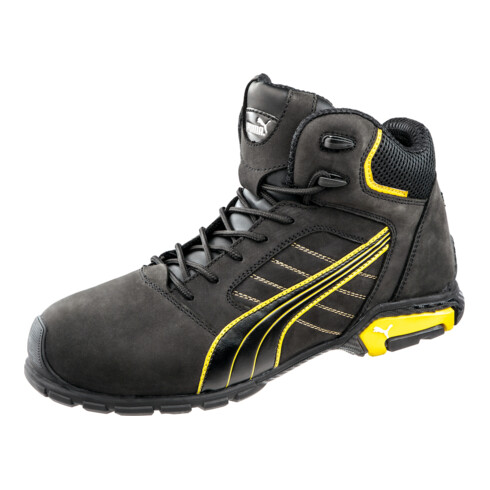 Puma Sicherheitsstiefel Amsterdam Mid, S3 SRC grau/gelb