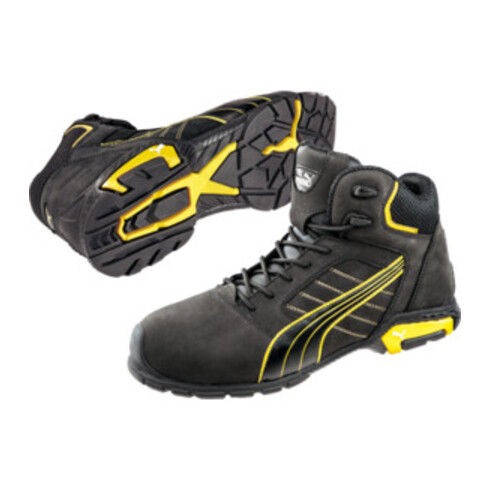 Bottes de sécurité Puma Amsterdam Mid, S3 SRC gris/jaune
