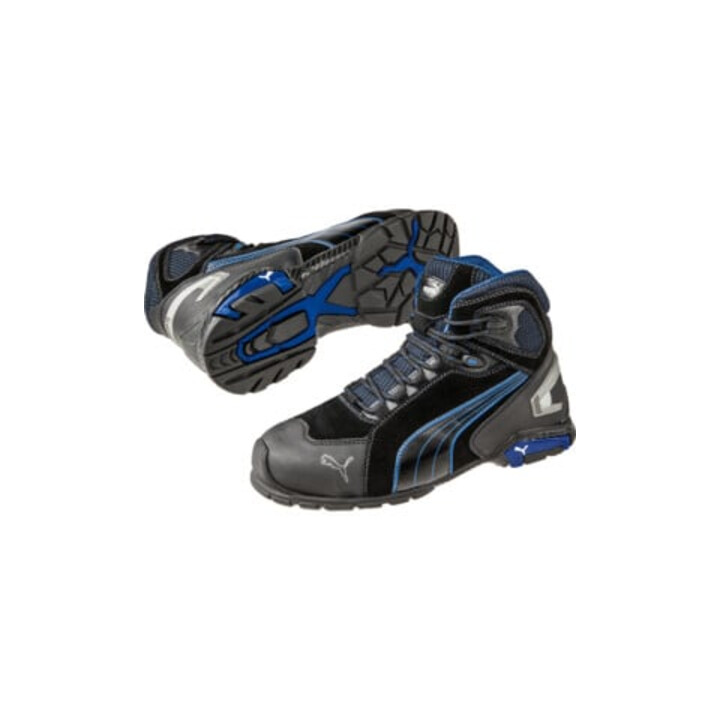 Sicherheitsstiefel Rio Black Mid Gr. 43 schwarz/blau Leder S3 SRC EN20345