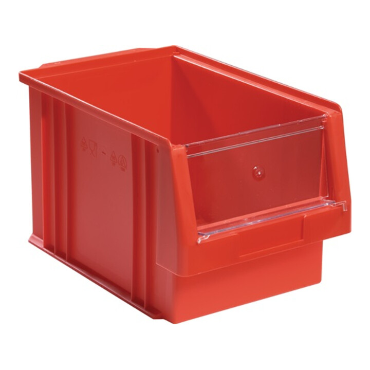 Sichtlagerkasten PLK L330xB213xH200mm PP rot LA-KA-PE