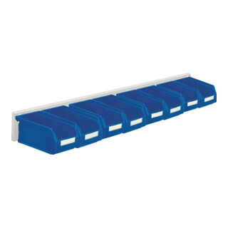Sichtlagerkastenset H100xB920xT180mm Stahlblech/Polyethylen Ku.blau 8xGr.7