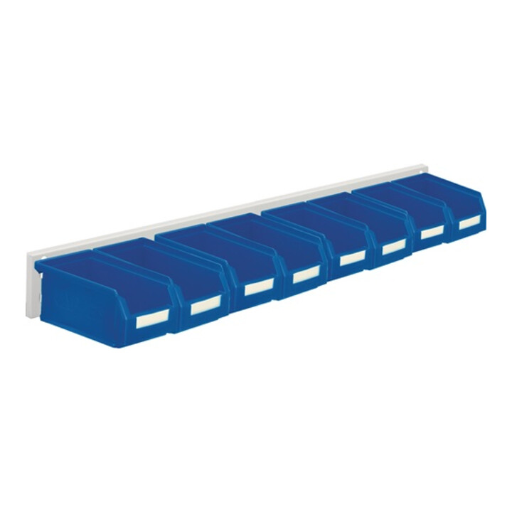Sichtlagerkastenset H100xB920xT180mm Stahlblech/Polyethylen Ku.blau 8xGr.7