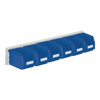 Sichtlagerkastenset H140xB920xT250mm Stahlblech/Polyethylen Ku.blau 6xGr.6