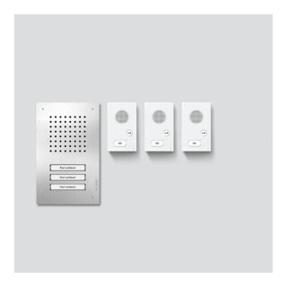 Siedle Set audio Classic CLAB 850-3 acier inoxydable blanc