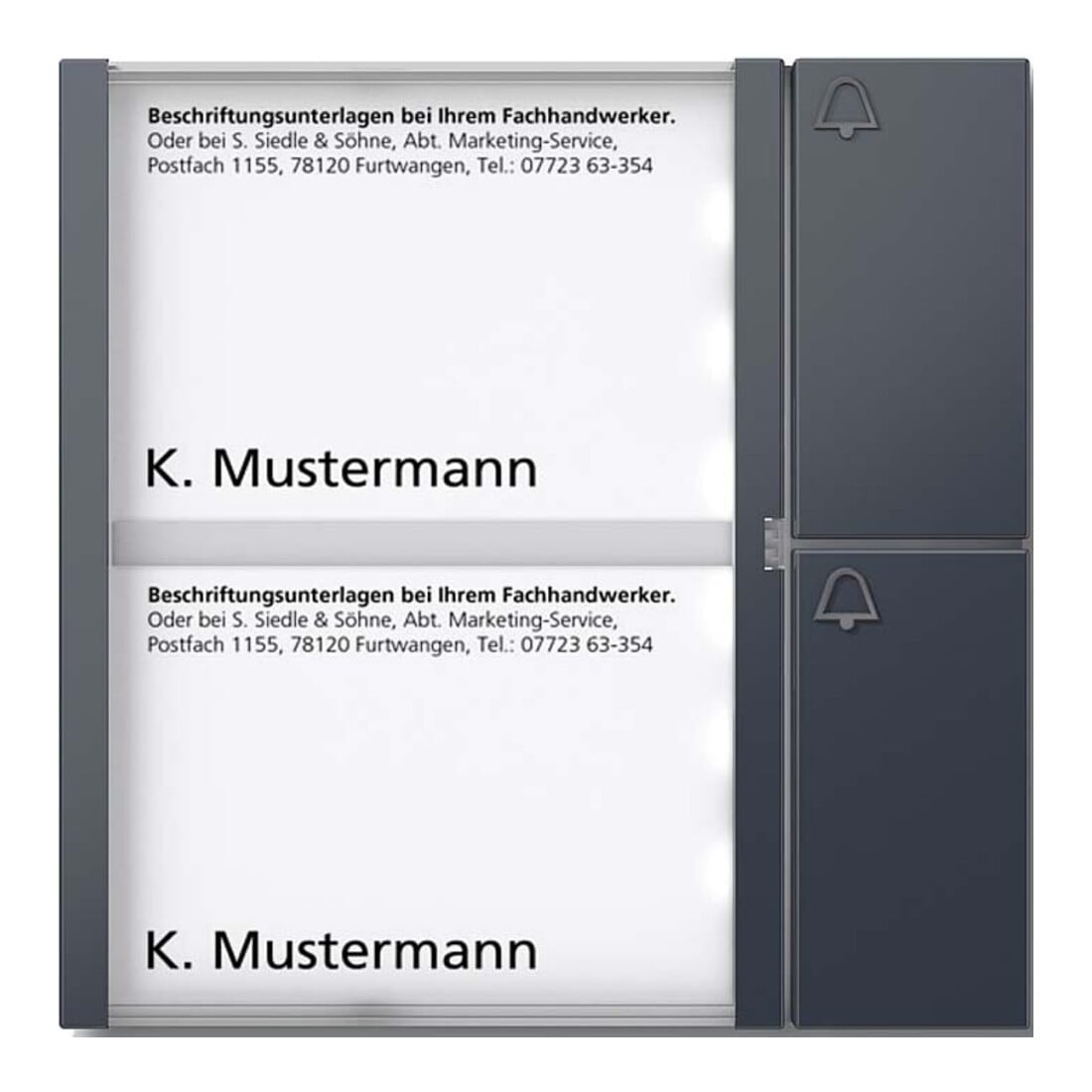 Siedle&Söhne Bus-Tasten-Modul anthrazitgrau BTM 650-02 AG