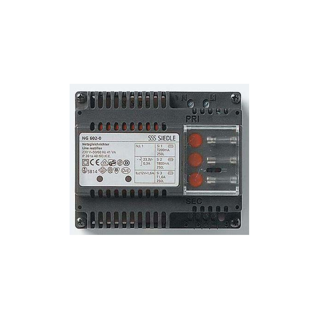 Siedle&Söhne Gleichrichter 230V/12VAC - 23,3VDC NG 602-01 DE