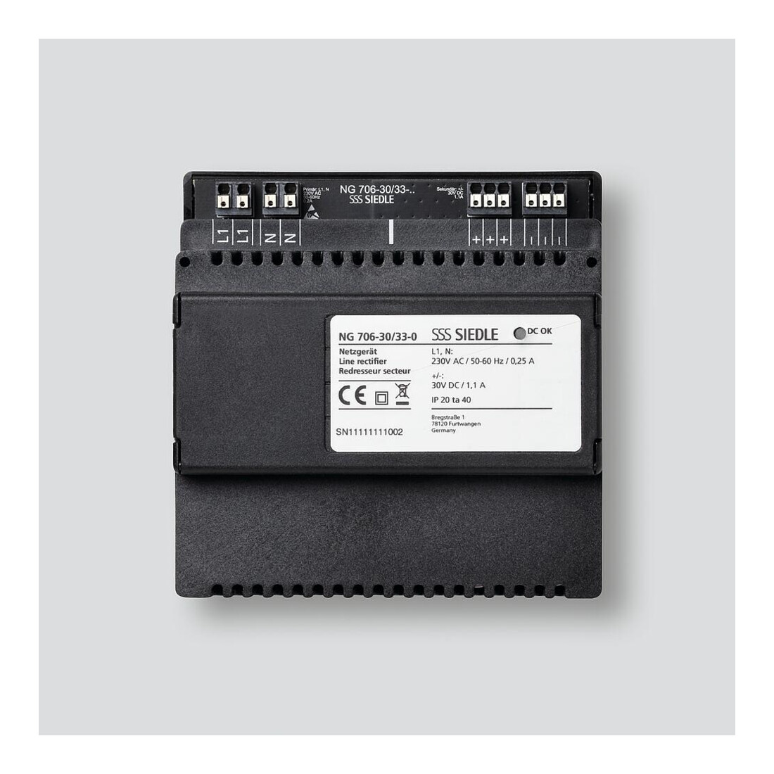 Siedle&Söhne Netzgerät Schwarz NG 706-30/33-0