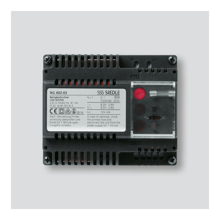 Siedle&Söhne Netzgleichrichter 230V/12VAC - 8,3VDC NG 402-03