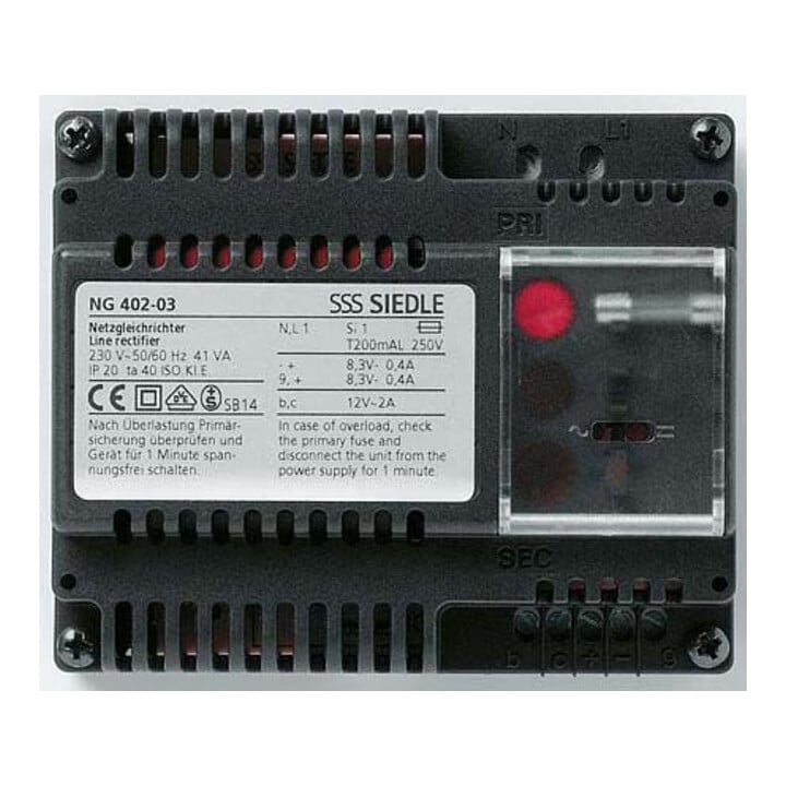 Siedle&Söhne Netzgleichrichter 230V/12VAC - 8,3VDC NG 402-03