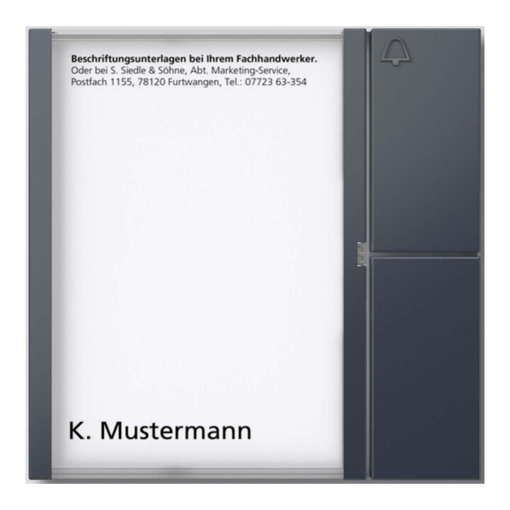 Siedle&Söhne Tasten-Modul anthrazitgrau TM 612-1 AG