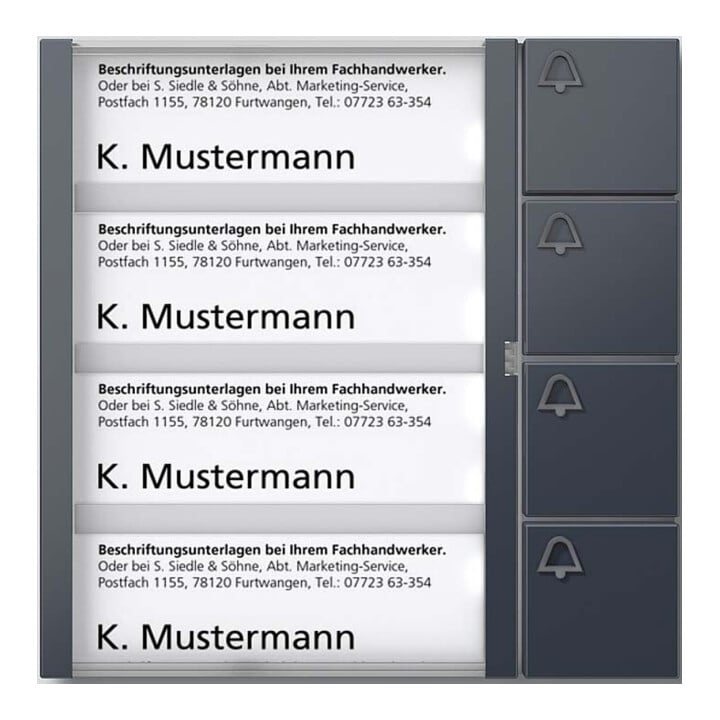 Siedle&Söhne Module de boutons bus anthracite BTM 650-04 AG