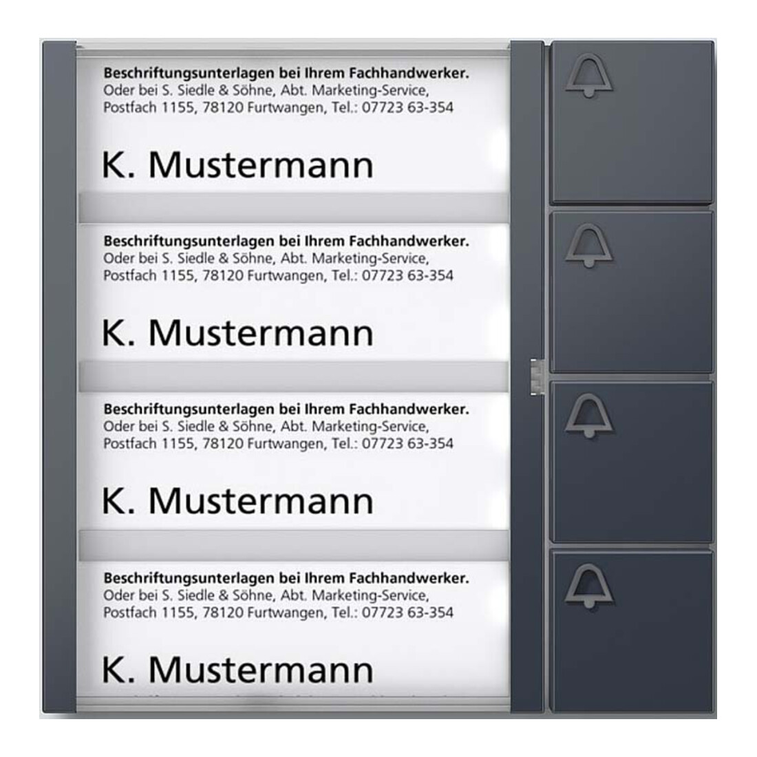 Siedle&Söhne Module de boutons bus anthracite BTM 650-04 AG