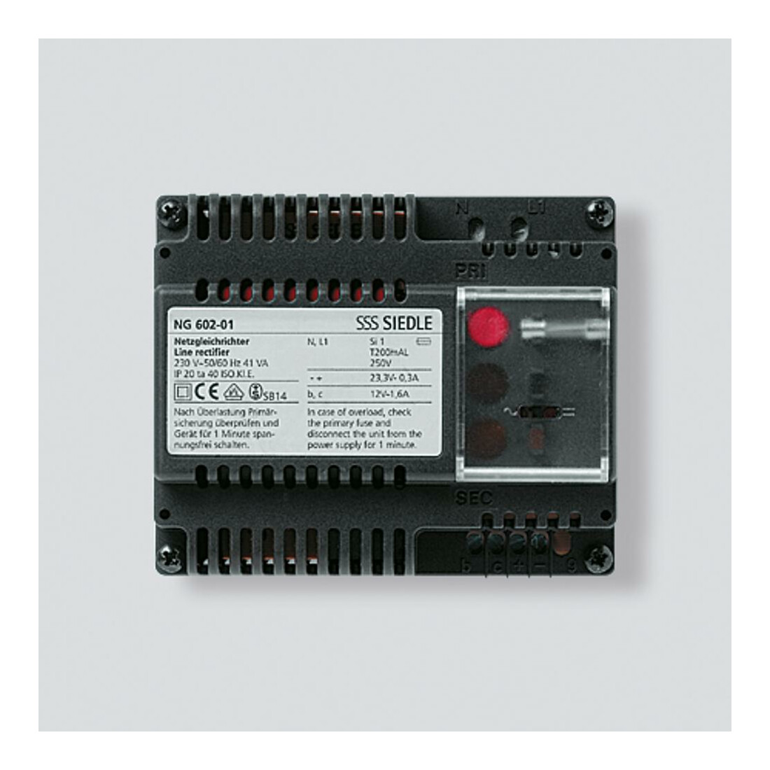 Siedle&Söhne Redresseur 230V/12VAC - 23,3VDC NG 602-01 DE