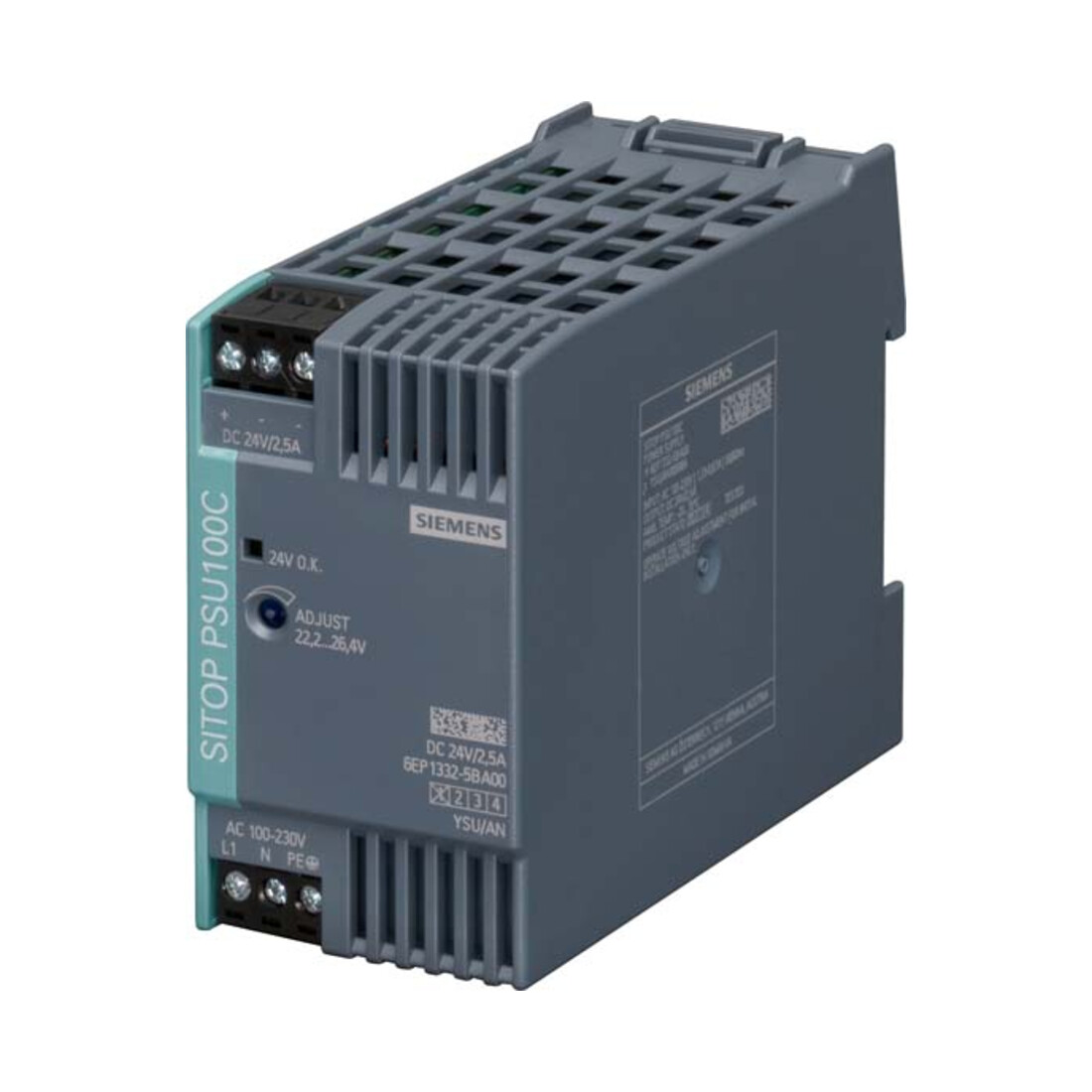 Siemens Alimentation industrielle numérique 1-ph, 24 VCC, 2,5 A, IP20 6EP1332-5BA00